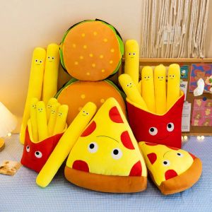 Poupées 3050 cm Hamburger Frites Alimentation Pizza Pizza Plack Plux lit Lit Soft Doll Cusion Creactive Saint Valentin pour la fête