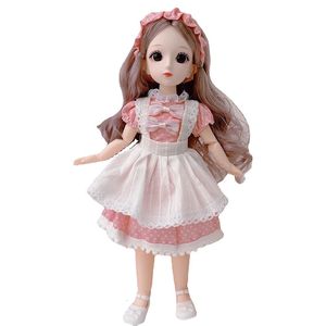 Poppen 30 cm 16 BJD klein meisje schattig aankleedrok hoed hoofdtooi 23 verwijderbare gezamenlijke prinses mode doe-het-zelf speelgoed geschenken meisjes 231026