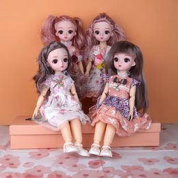 Poppen 30 cm BJD Doll zomerjurk 18 beweegbare gewrichten met pak make -up diy cadeaus voor meisjesbloem bjd speelgoed 230822