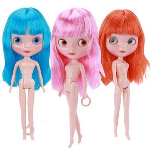 Dolls 30 cm verbindt bjd voor meisje blyth kleur haar diy make -up naakt jurk speelgoed meisjes kinderen cadeaus 230407