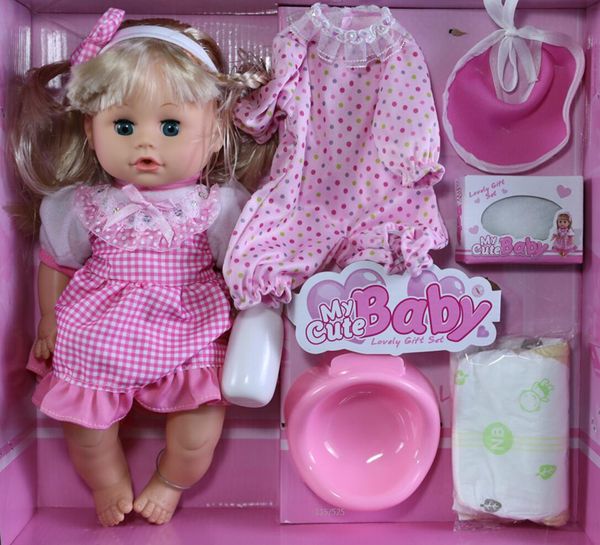 Poupées 32cm clignotant alimentation eau potable pipi et parler fille poupée parlant né poupée modèle doux Reborn bébé poupées fille cadeau 230426