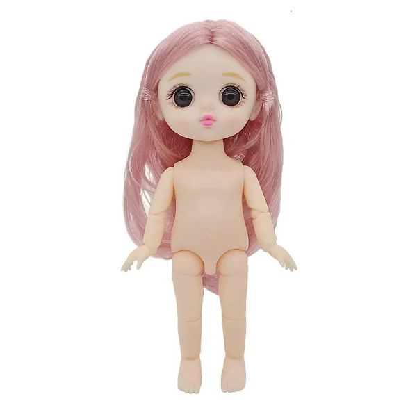 Poupées 3D simulation oeil 16 cm BJD poupée 13 articulations mobiles peau normale maquillage visage plusieurs coiffures charnière poupées jouet pour fille 231214