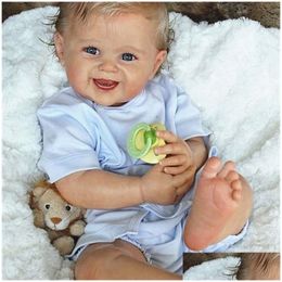 Dolls 3D Skin With Vascar Vein 55 cm Sile Baby Reborn Boy Doll speelgoed voor meisje glimlachende kunst Toddler Play House Boneca Verjaardagscadeau 2203 DHMID