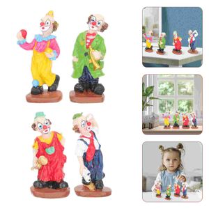 Poppen 4 stuks Circus Clown Sculptuur Halloween Ornamenten Tafel Speelgoed Model Standbeeld Kinderen Auto Accessoires 230904