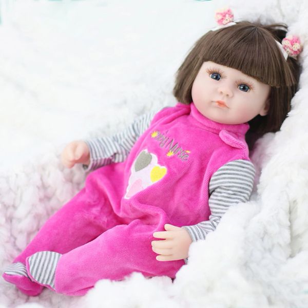 Poupées 42cm bébé renaissance des toys pour filles dormant accompagner la poupée réaliste en tout-petit soft bebe reborn anniversaire cadeau cadeaux