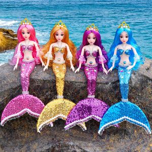 Dolls 42cm BJD Princess Doll 3D Eyes Mermaid Doll Set Gearticuleerd Verwijderbare mode 1/3 Kleedbaar meisje Toy Birthday cadeau 230111