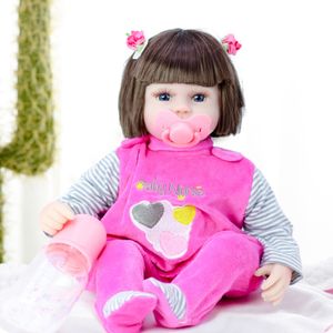 Poupées 42cm Reborn Baby Doll Silicone Toddler Princesse Réaliste Corps À La Mode Simulation Reborn Jouet pour Enfants Enfants Cadeau De Noël 230426