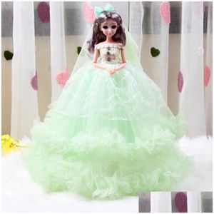 Muñecas 45 cm Una pieza Diseño de moda Vestido de muñeca de princesa Vestido de fiesta noble para niña Regalo 10 colores Entrega de juguetes Regalos Ac Dhyki