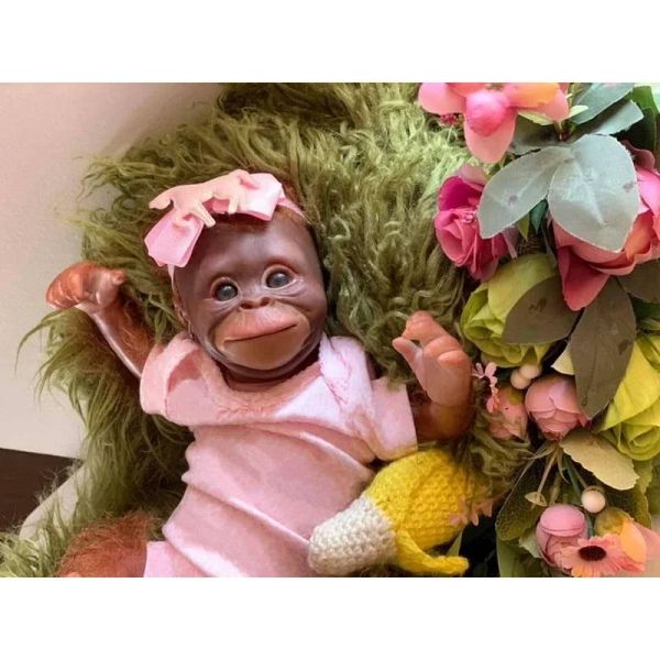 Dolls 45cm Reborn Monkey Baby Orangutanes Lifelike Soft Touch Softly Soft Body Doll Regalos de arte coleccionables para adultos