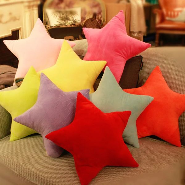 Poupées 45x45cm étoiles à lancer un oreiller en peluche en peluche cadeau de jouet en dos canapé canapé-voiture