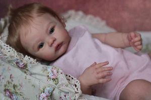 Poupées 49CM born Baby Girl Reborn Doll Meadow Soft Cuddly Body Lifelike Soft Touch 3D Skin with Visible Veins Art Doll 230111