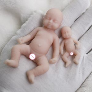 Dolls 4inch Boy Micro Preemie Full Body Silicone Baby Doll Cute Soft Lifelike Mini Reborn Doll Surprice Children Antistress