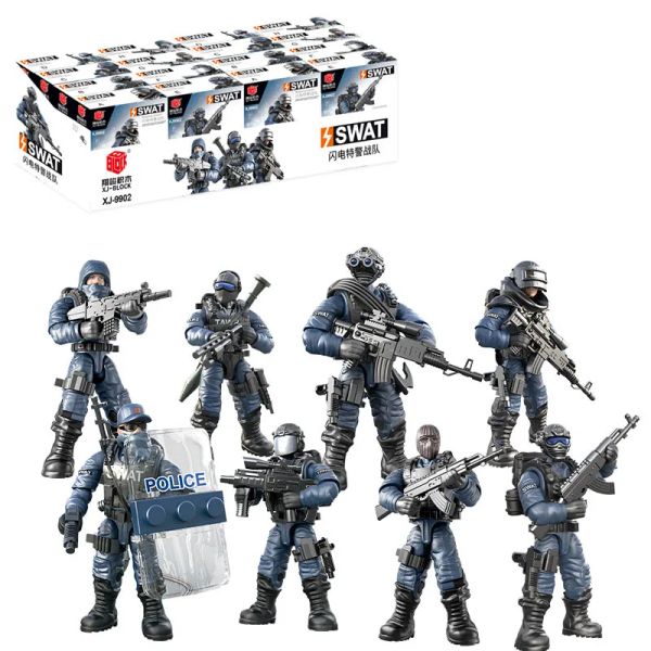 Muñecas 5.5cm figuras swat modelos de muñecas Modelo de arma de arma Modelo de construcción Juguetes Manual Asamblea Figuras de juguetes para niños