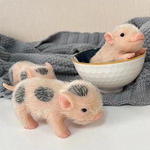 Poupées 5 pouces Simulation souple Silicone cochon poupée jouet corps poilu cochon poupée enfants jouet cadeau de noël 231027