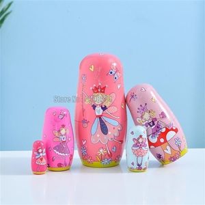 Poupées 5 couches papillon fille Matryoshka poupée en bois bonhomme de neige russe nidification enfants anniversaire noël enfants jour cadeau jouet 231031