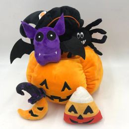 Poppen 5 pc's/set Halloween Plush Toy Soft Pillow Pumpkin Cushion Demon Bat Spider Moon Candy Gevulde pop Lovely Kids Birthyday cadeaus