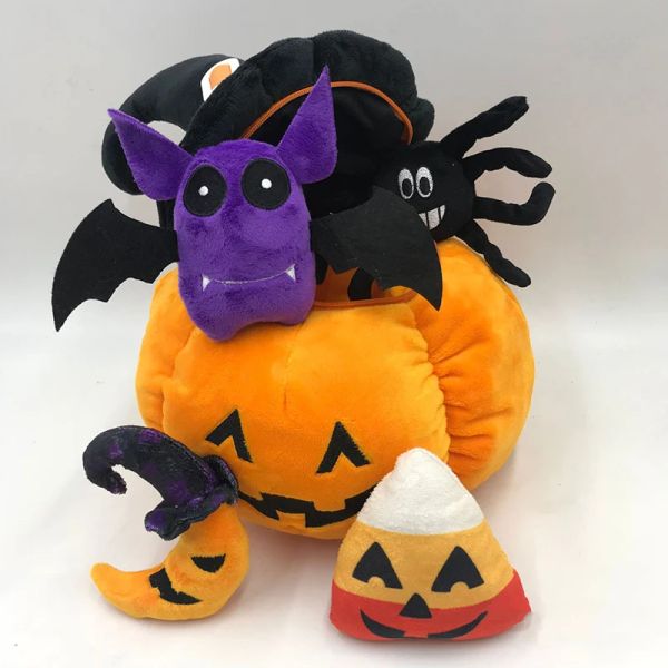 Poupées 5 pcs / set halloween peluche jouet oreiller doux coussin coussin démon batte araignée lunaire bonbon en peluche de belles enfants