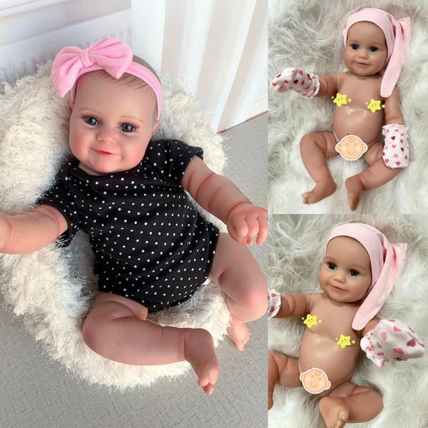 Poupées 50CM Full Body Silicone Vinyl Girl Fini Reborn Baby Maddie Adorable born DIY Handmade Art Collection Doll Gift 230731