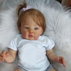 Poupées 50CM Raven Reborn Baby Sweet Girl Peau peinte à la main Beaucoup de détails Veines Bebe avec des cheveux blonds Jouets pour filles 230922