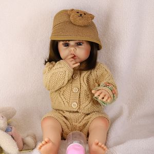 Muñecas 53 cm Baby Doll Reborn Doll Cuerpo de silicona Puede tomar baño con chupete Regalos de Navidad magnéticos para niños 230826