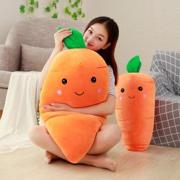 Poppen 55/75/95 cm cartoon smile wortel pluche speelgoed schattige simulatie groente wortel kussen poppen gevuld zacht speelgoed voor nieuwjaar cadeau