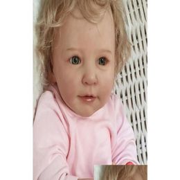 Muñecas 55 cm 3Dpaint Skin Sile Reborn Lisa Girl Baby Doll Toy Realista 22 pulgadas como Real Bebe Princess Toddler Alive Dress Up Toys Gif Ot4Fy