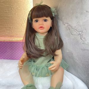 Dolls 55 cm Full Body Soft Silicone Vinyl Lifelike Reborn Toddler Girl Doll Soft Touch Christmas Gifts For Children 230211