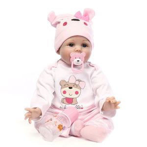 Poupées 55 cm Reborn Doll Silicone souple bébé vinyle jouets pour garçon fille cadeau enfants anniversaire cadeaux de noël 220912