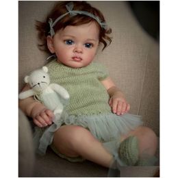 Poupées 60cm Bebe Reborn Doll Lovely Toddler Girl peint à la main 3D Veines visibles Soft Touch Baby Bonecas Toy Drop Livilt Toys Cadeaux ACC DH0LA