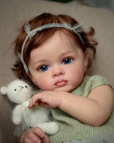 Poupées 60CM Bebe Reborn belle fille en bas âge peinte à la main 3D veines visibles doux au toucher bébé Bonecas jouet 230213