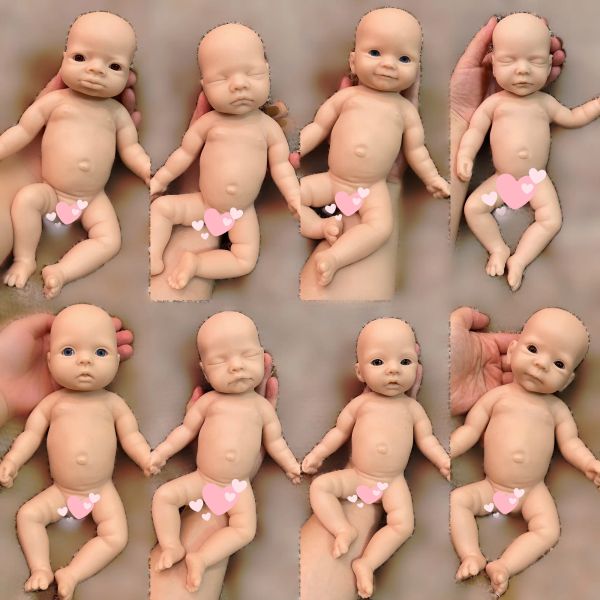 Poupées 8 styles / 28 cm câlins un silicone solide non impaint Bebe Reborn Girl Full Body Silicone Baby Girl Life Lifelke Real Corpo de Silicone Doll