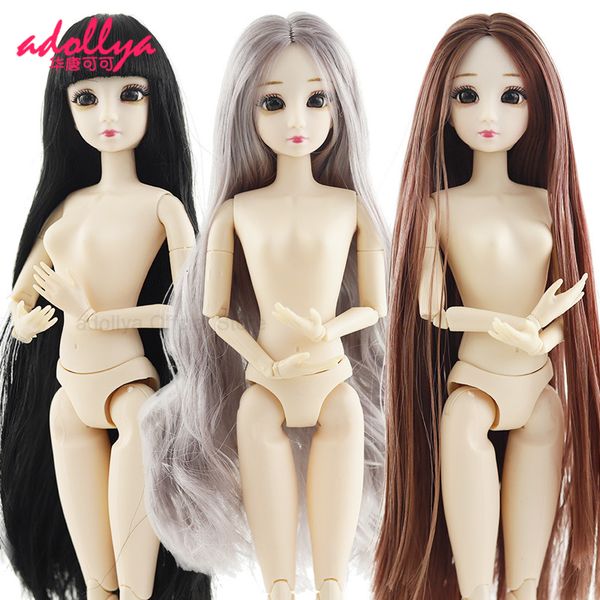 Poupées Adollya 30 cm BJD balle nue articulée pivotante pour filles maquillage nu yeux 3D 20 articulations mobiles princesse 16 230329