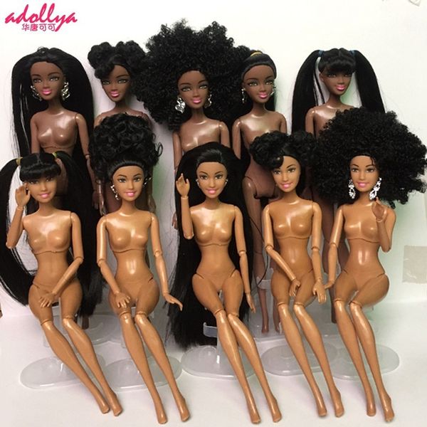 Muñecas Adolya 32cm 16 africanas 10 articuladas movibles negro americano maquillaje cuerpo 16 BJD juguetes para niñas regalos niños 230427