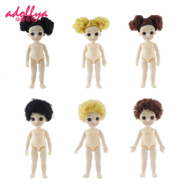 Poupées Adollya BJD Corps 16cm Tête de champignon pivotante à rotule nue 13 articulations mobiles Yeux 3D 112 230427