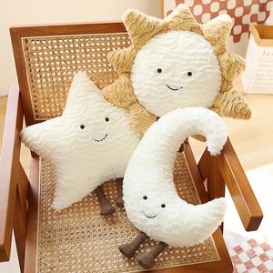 Poupées Adorable Sourire Visage Lune Étoile Soleil Peluche En Peluche Mignon Dessin Animé Météo En Peluche Jouet pour Enfant Chambre Décor Canapé Coussin Coussin 231122