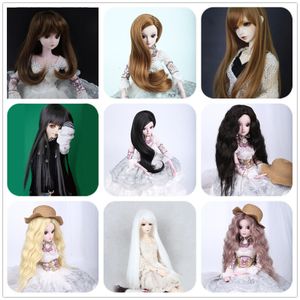 Dolls Allaosify 13 14 BJD Wig Black Hair voor BJDSD Doll Accessories 230211