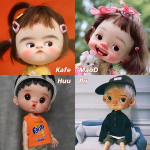 Poupées incroyables super mignonnes bjd q bébé big head types d'expressions poche drôle résine artiste artiste faite artiste articulées 230812