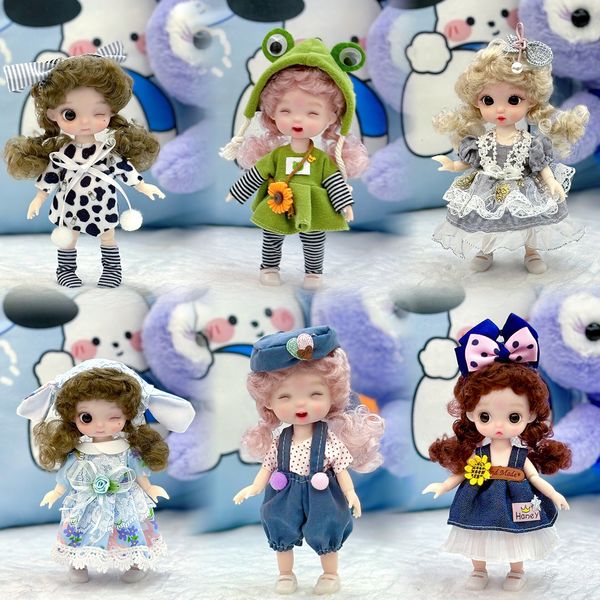 16-17cm Doll Simulation Girl Princess Multi-Joint Exquis 6 pouces BJD Childrens Toy 230427