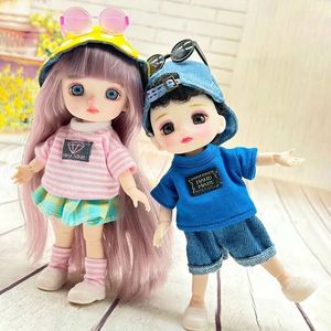 Dolls Aankomst 16 cm 1 12 BJD speelgoed voor meisjes bal gezamenlijke jongen krullende pruik met schattige accessoires kledingpak Kerstcadeau 220912