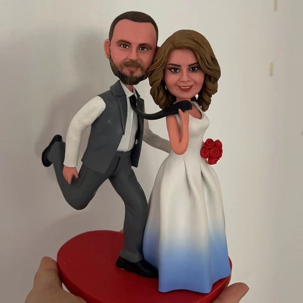 Muñecas AU301 Adorno de pastel de boda hecho a mano personalizado Figuras personalizadas DIY Acción divertida especial 230826