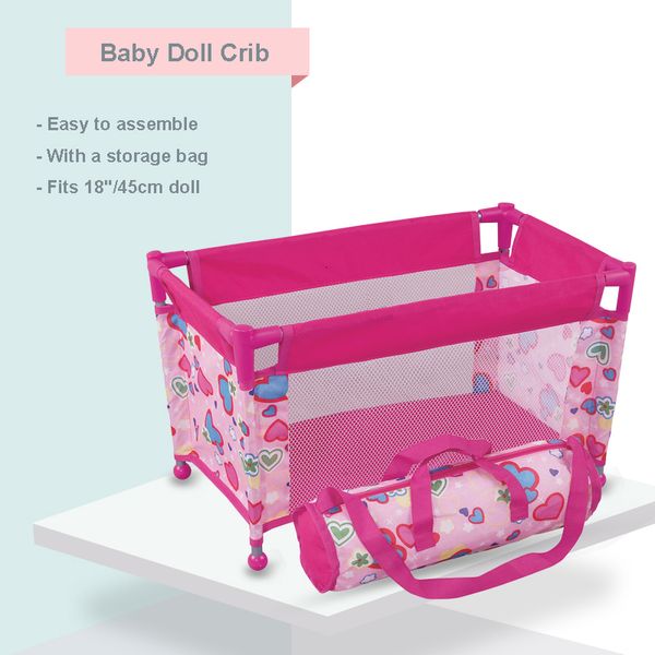 Muñecas Baby Doll Cuna Pack y accesorio de juego Simulación DIY Cama hasta 18 con bolsa de transporte Regalo de juguete para niñas Niños 230925