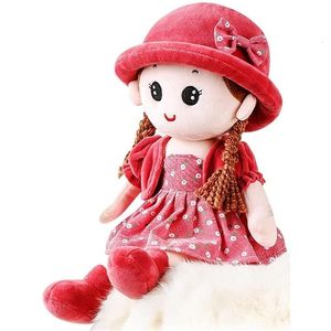 Dolls Baby Girl Stuffed Plush Toy With Removeable Hat Skirt Sweetheart Rag Cozy Cuddle Soft Sleeping For Kid 230407