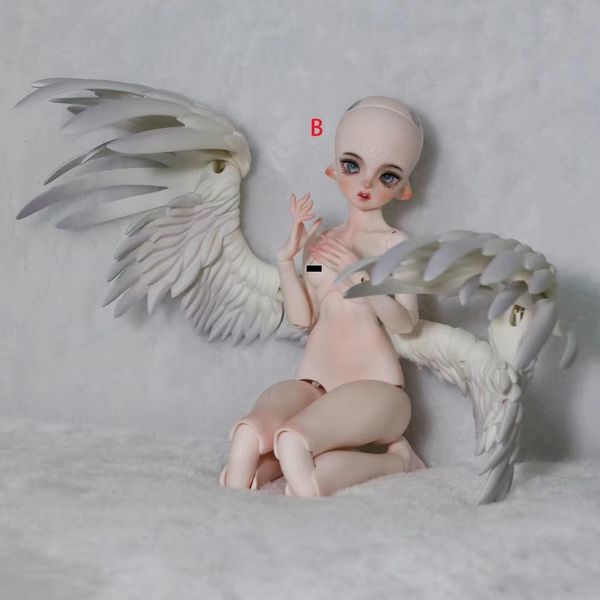 Poupées Big 16 BJD poupée avec ailes d'angle belle résine sans maquillage visage d'ange fille cadeaux 230904
