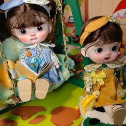 Dolls BJD 16 Huniu Tuniu Douguan Cute Expression Anime Polly Pocket Elf op plankcadeau voor meisjes 230427