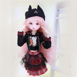 Dolls BJD 45cm Diary Queen 14 Head kan worden geopend Campus Suit Student Doll Girl Cadeau 230816