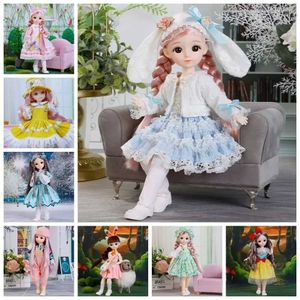 Dolls BJD -pop en kleding met meerdere afneembare gewrichten 30 cm 1/6 3D Eye Doll Girl Dress Up Birthday Gift Toy S2452201 S2452201 S2452201