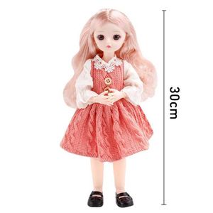 Dolls BJD Girl Doll 30 cm anime scharnierende pop met kleding blond haarbruine ogen decoratief speelgoed kinderen kogelgewrichtset s2452201 s2452201 s2452201