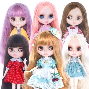 Poupées Blyth Poupée Visage Brillant En Cuir Blanc 1 6 BJD Joint Sphérique Personnalisé joint Jouet pour fille Promotions 230627