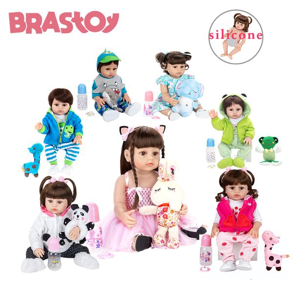 Muñecas Brastoy Reborn Doll Girl And Boy 100 Cuerpo de silicona Puede tomar un regalo de baño para niños Enviar desde Brasil 230726