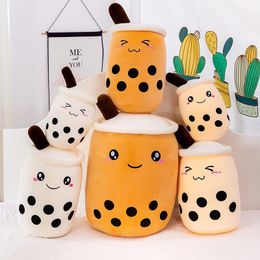 Recuerdos Muñecas Burbuja Té Almohada Cojín Regalos para niños Bebida de frutas linda Felpa Relleno Suave Rosa Fresa Leche Felpa Boba Taza de té Juguete 831 E3